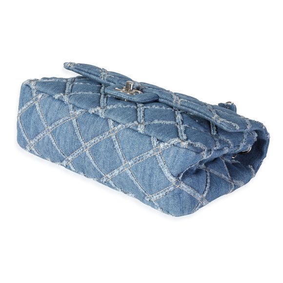 Chanel Blue Quilted Denim Medium Single Flap Bag - Picture 6 of 8